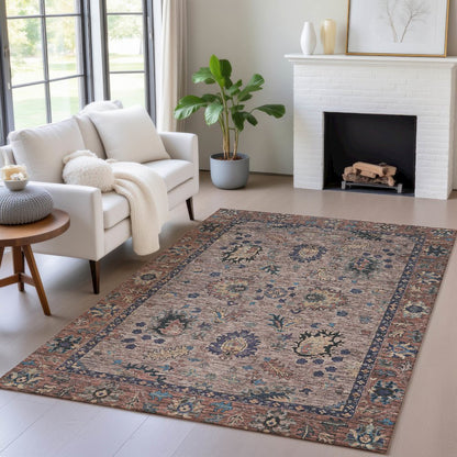 Machine Washable Indoor/Outdoor Chantille ACN2104 Mocha 2'6" x 3'10" Rug