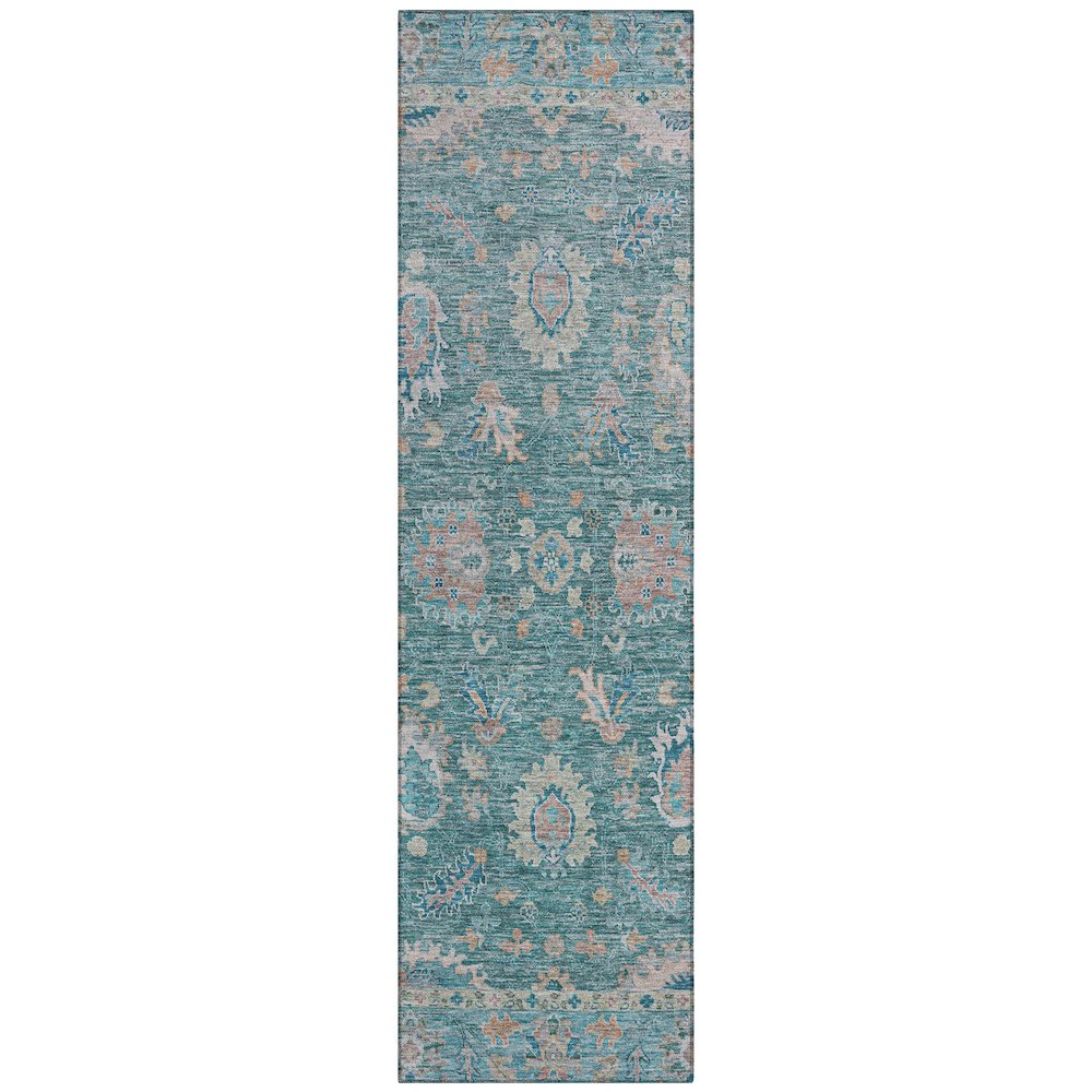 Machine Washable Indoor/Outdoor Chantille ACN2104 Teal 2'3" x 7'6" Runner Rug