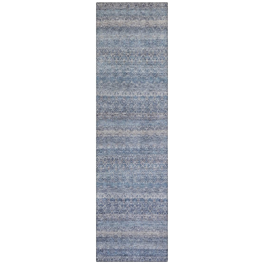 Machine Washable Indoor/Outdoor Chantille ACN2105 Blue 2'3" x 7'6" Runner Rug