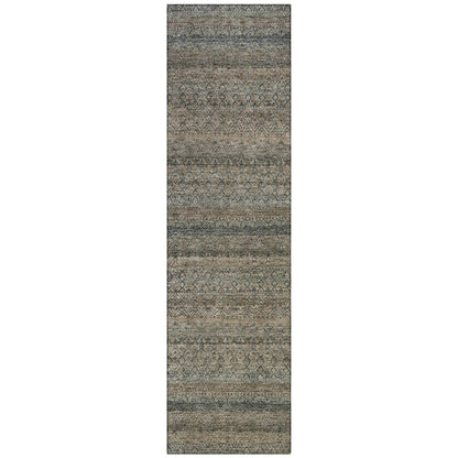 Machine Washable Indoor/Outdoor Chantille ACN2105 Chocolate 2'3"x7'6" Runner Rug
