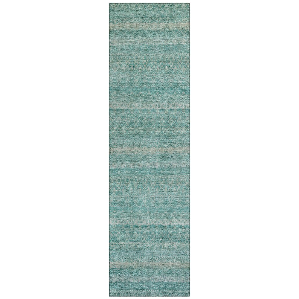 Machine Washable Indoor/Outdoor Chantille ACN2105 Teal 2'3" x 7'6" Runner Rug