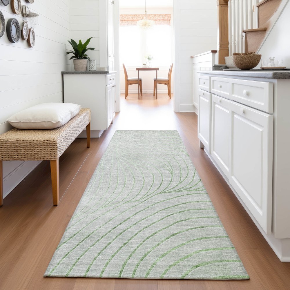 Machine Washable Indoor/Outdoor Chantille ACN2107 Aloe 2'3" x 7'6" Runner Rug