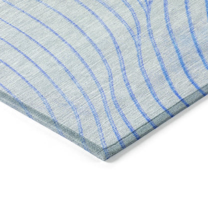 Machine Washable Indoor/Outdoor Chantille ACN2107 Blue 1'8" x 2'6" Rug