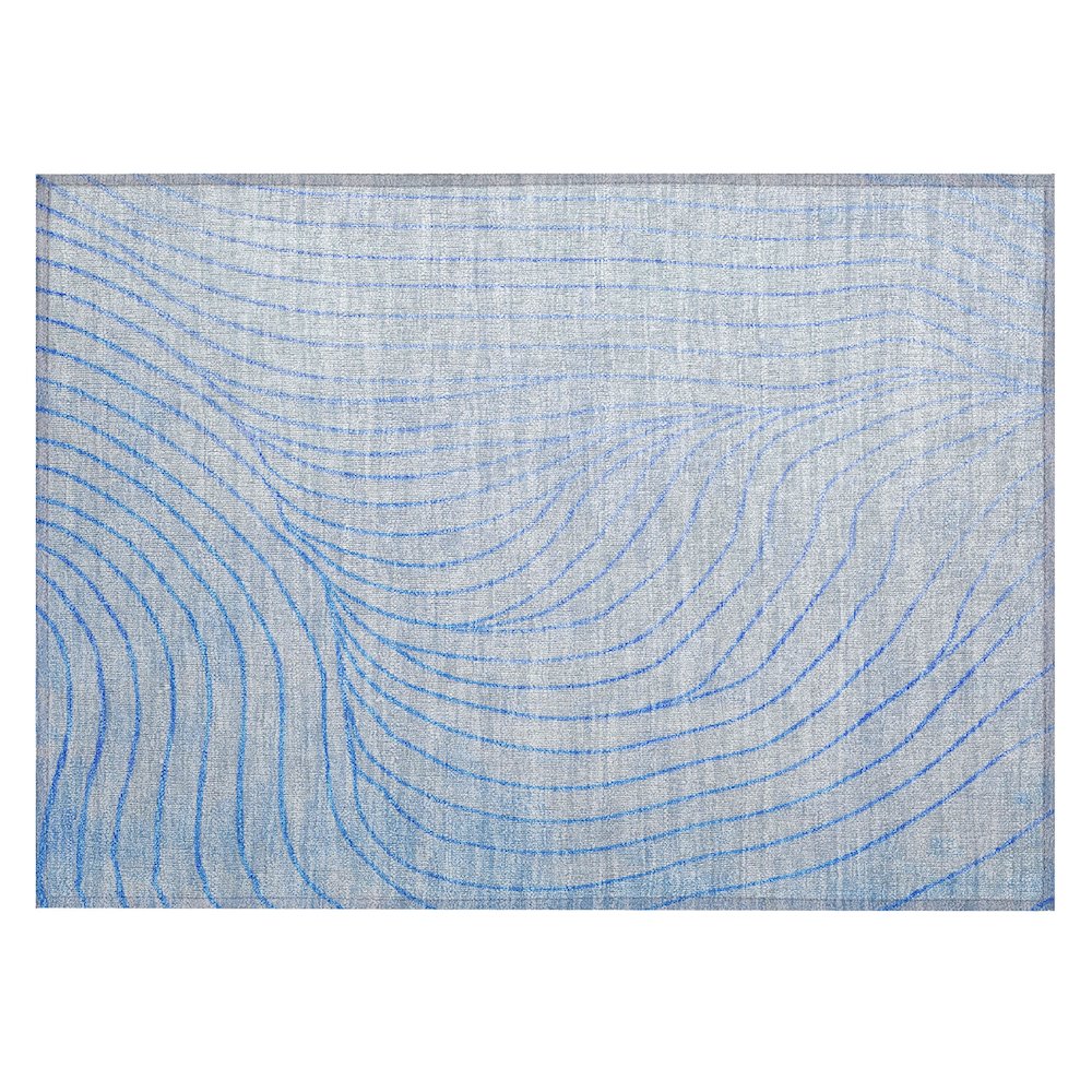 Machine Washable Indoor/Outdoor Chantille ACN2107 Blue 1'8" x 2'6" Rug