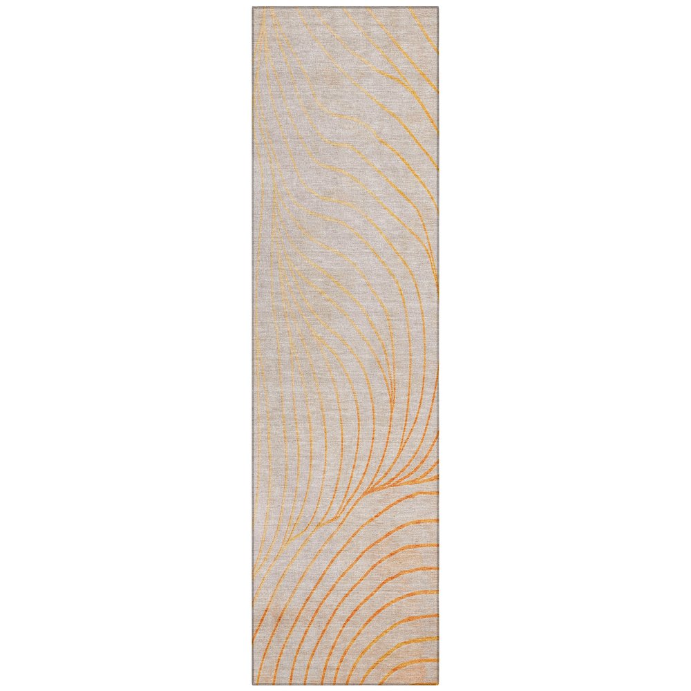 Machine Washable Indoor/Outdoor Chantille ACN2107 Orange 2'3" x 7'6" Runner Rug