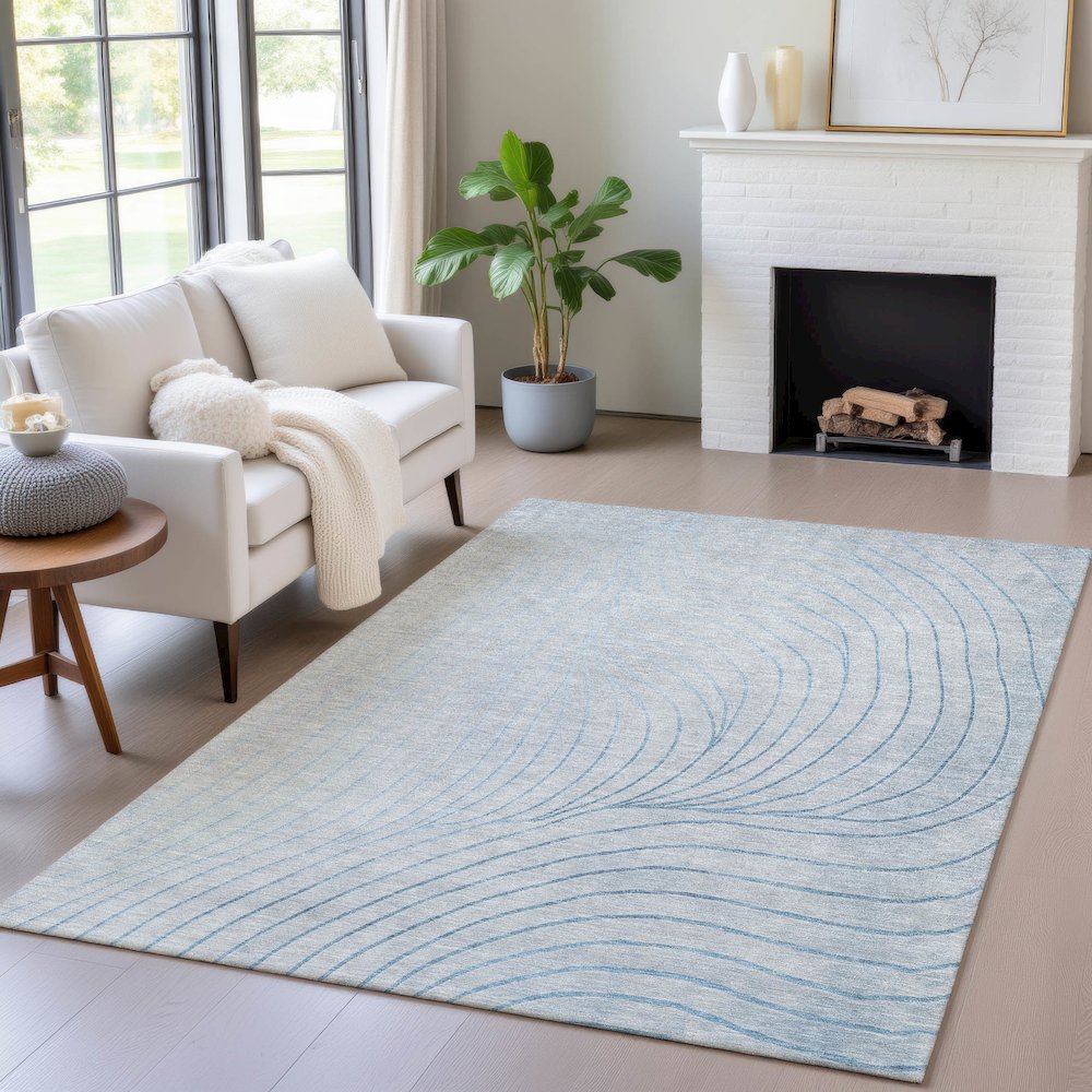 Machine Washable Indoor/Outdoor Chantille ACN2107 Sky 2'6" x 3'10" Rug