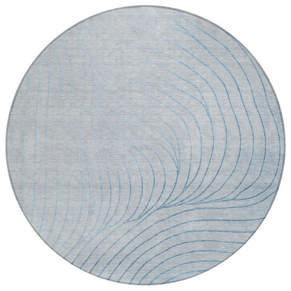 Machine Washable Indoor/Outdoor Chantille ACN2107 Sky 8' x 8' Round Rug