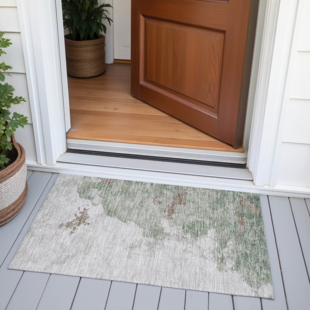 Machine Washable Indoor/Outdoor Chantille ACN2108 Aloe 1'8" x 2'6" Rug