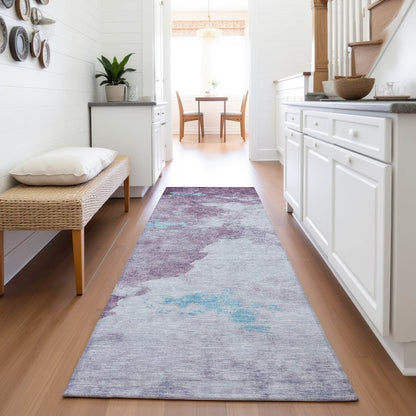 Machine Washable Indoor/Outdoor Chantille ACN2108 Lavender 2'3"x7'6" Runner Rug
