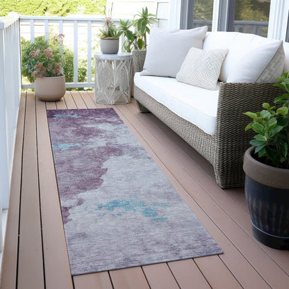 Machine Washable Indoor/Outdoor Chantille ACN2108 Lavender 2'3"x7'6" Runner Rug
