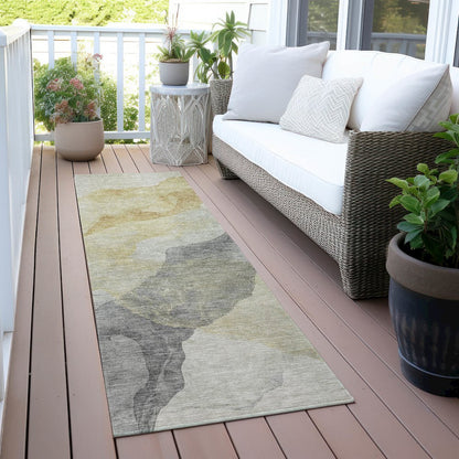 Machine Washable Indoor/Outdoor Chantille ACN2109 Beige 2'3" x 7'6" Runner Rug