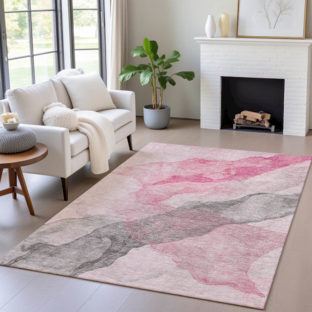 Machine Washable Indoor/Outdoor Chantille ACN2109 Blush 2'6" x 3'10" Rug