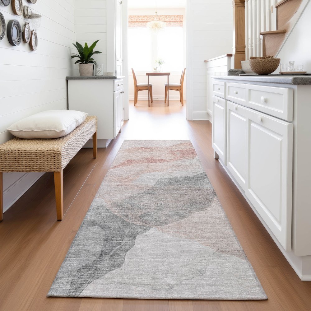 Machine Washable Indoor/Outdoor Chantille ACN2109 Salmon 2'3" x 7'6" Runner Rug