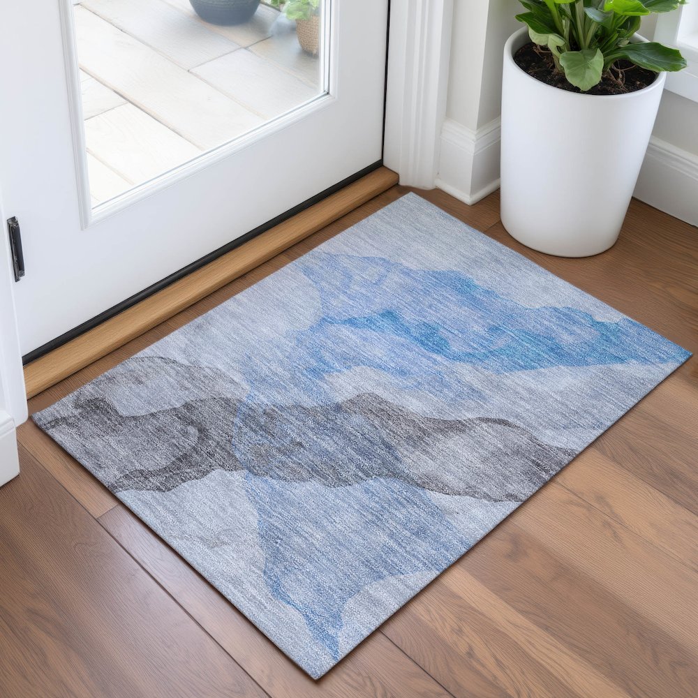 Machine Washable Indoor/Outdoor Chantille ACN2109 Sky 1'8" x 2'6" Rug