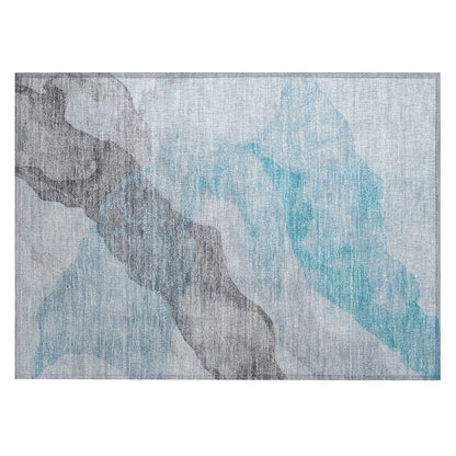 Machine Washable Indoor/Outdoor Chantille ACN2109 Teal 1'8" x 2'6" Rug
