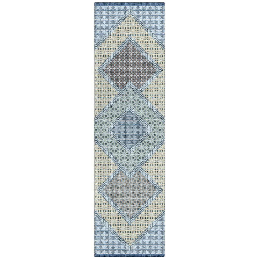 Machine Washable Indoor/Outdoor Chantille ACN2111 Denim 2'3" x 7'6" Runner Rug
