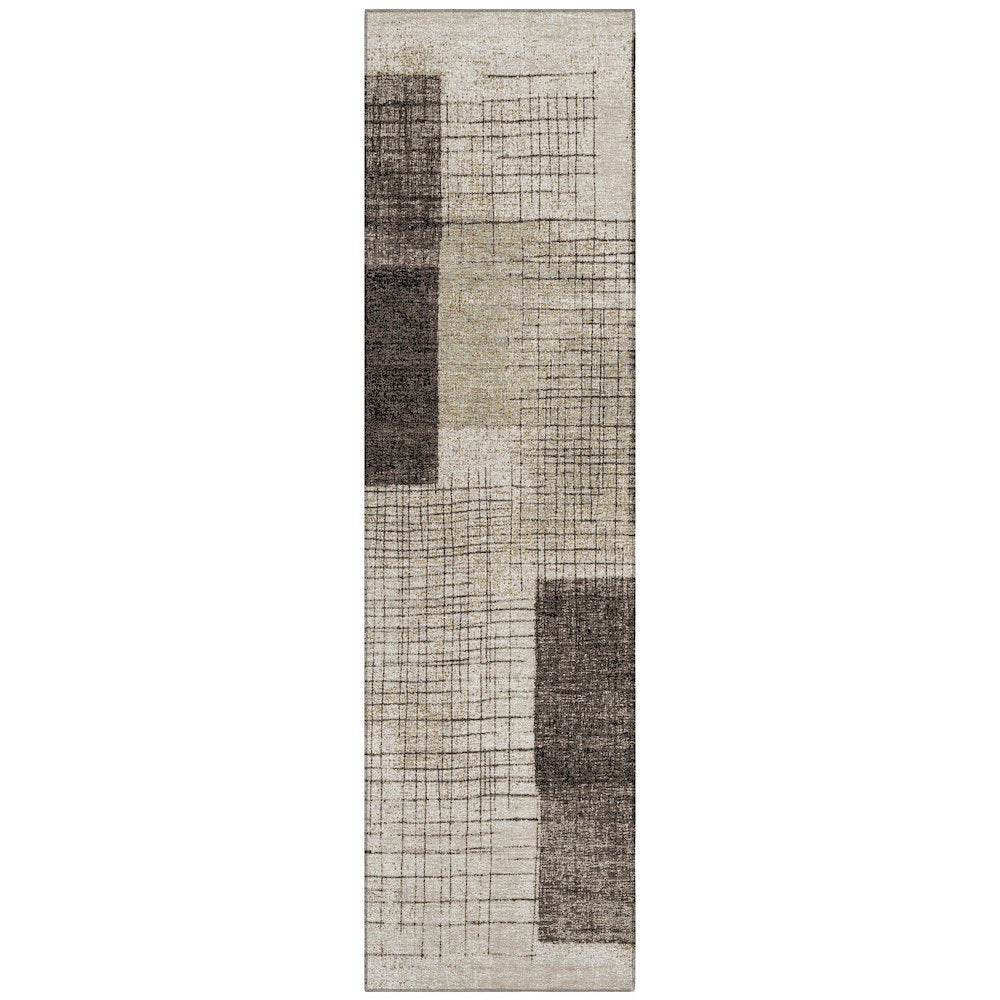 Machine Washable Indoor/Outdoor Chantille ACN2112 Brown 2'3" x 7'6" Runner Rug