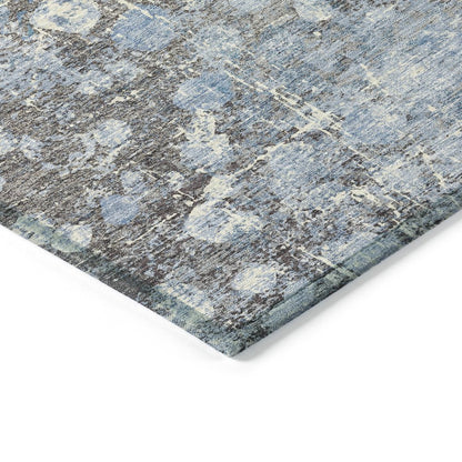Machine Washable Indoor/Outdoor Chantille ACN2113 Blue 1'8" x 2'6" Rug