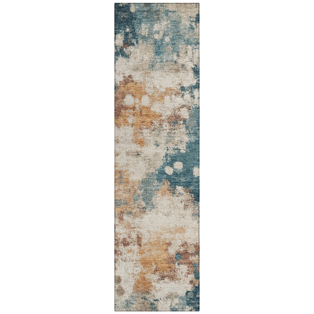 Machine Washable Indoor/Outdoor Chantille ACN2114 Teal 2'3" x 7'6" Runner Rug