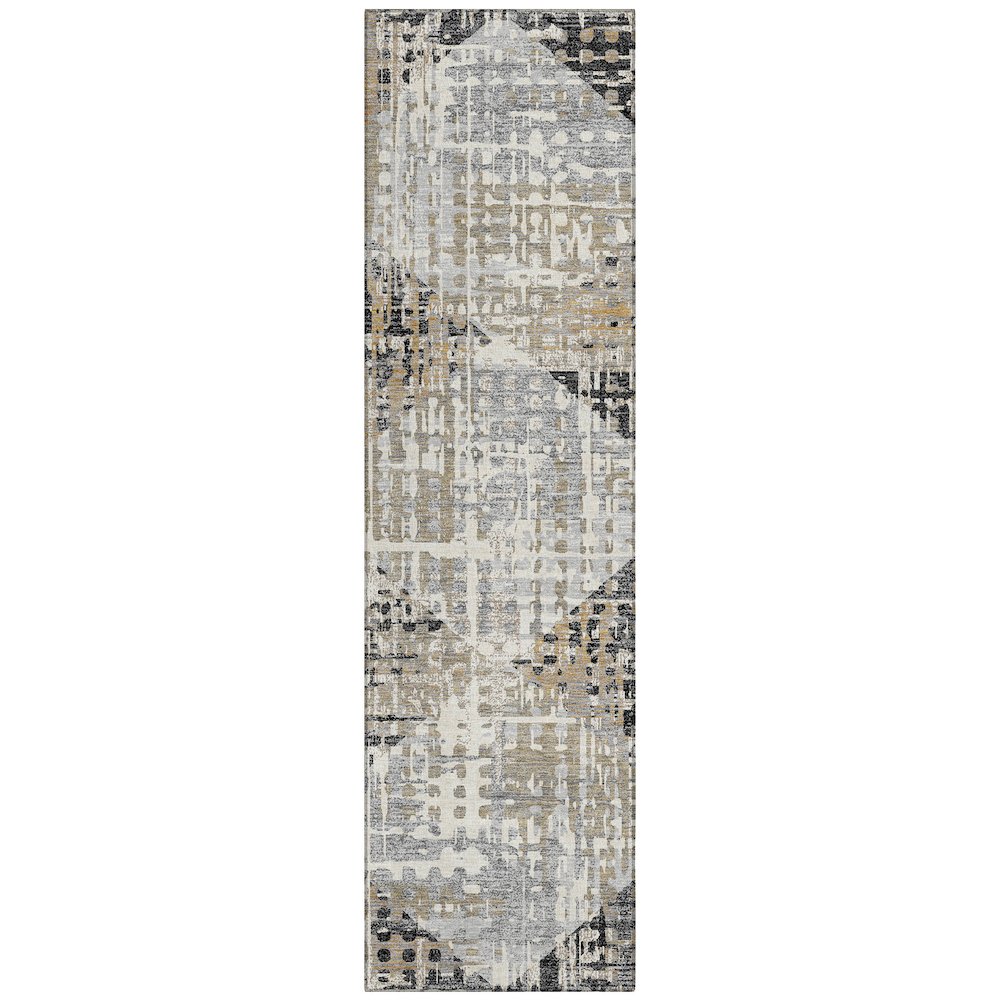 Machine Washable Indoor/Outdoor Chantille ACN2116 Black 2'3" x 7'6" Runner Rug