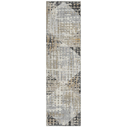 Machine Washable Indoor/Outdoor Chantille ACN2116 Black 2'3" x 7'6" Runner Rug