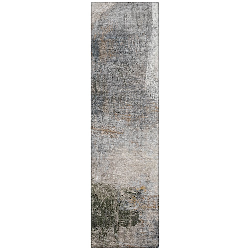 Machine Washable Indoor/Outdoor Chantille ACN2117 Putty 2'3" x 7'6" Runner Rug