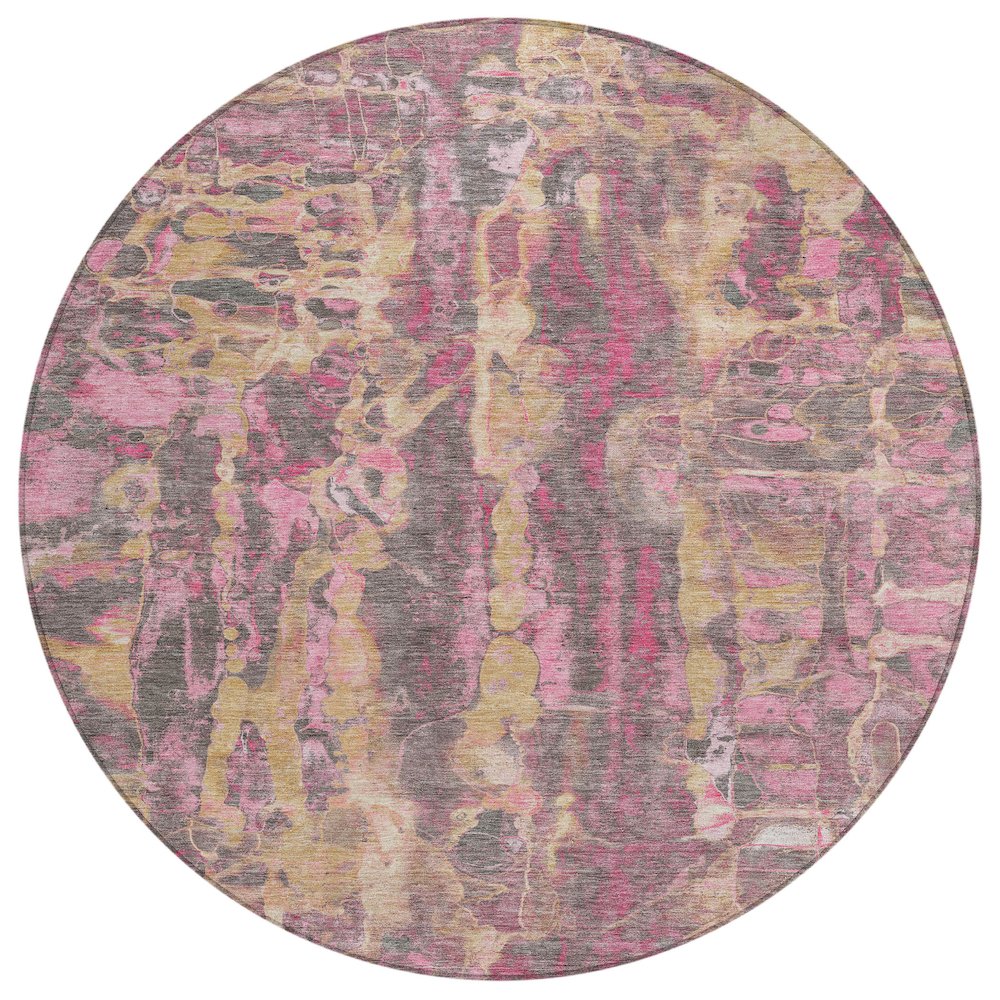 Machine Washable Indoor/Outdoor Chantille ACN2120 Blush 8' x 8' Round Rug
