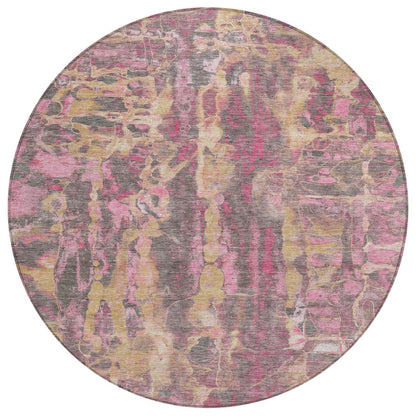 Machine Washable Indoor/Outdoor Chantille ACN2120 Blush 8' x 8' Round Rug