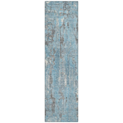 Machine Washable Indoor/Outdoor Chantille ACN2120 Denim 2'3" x 7'6" Runner Rug