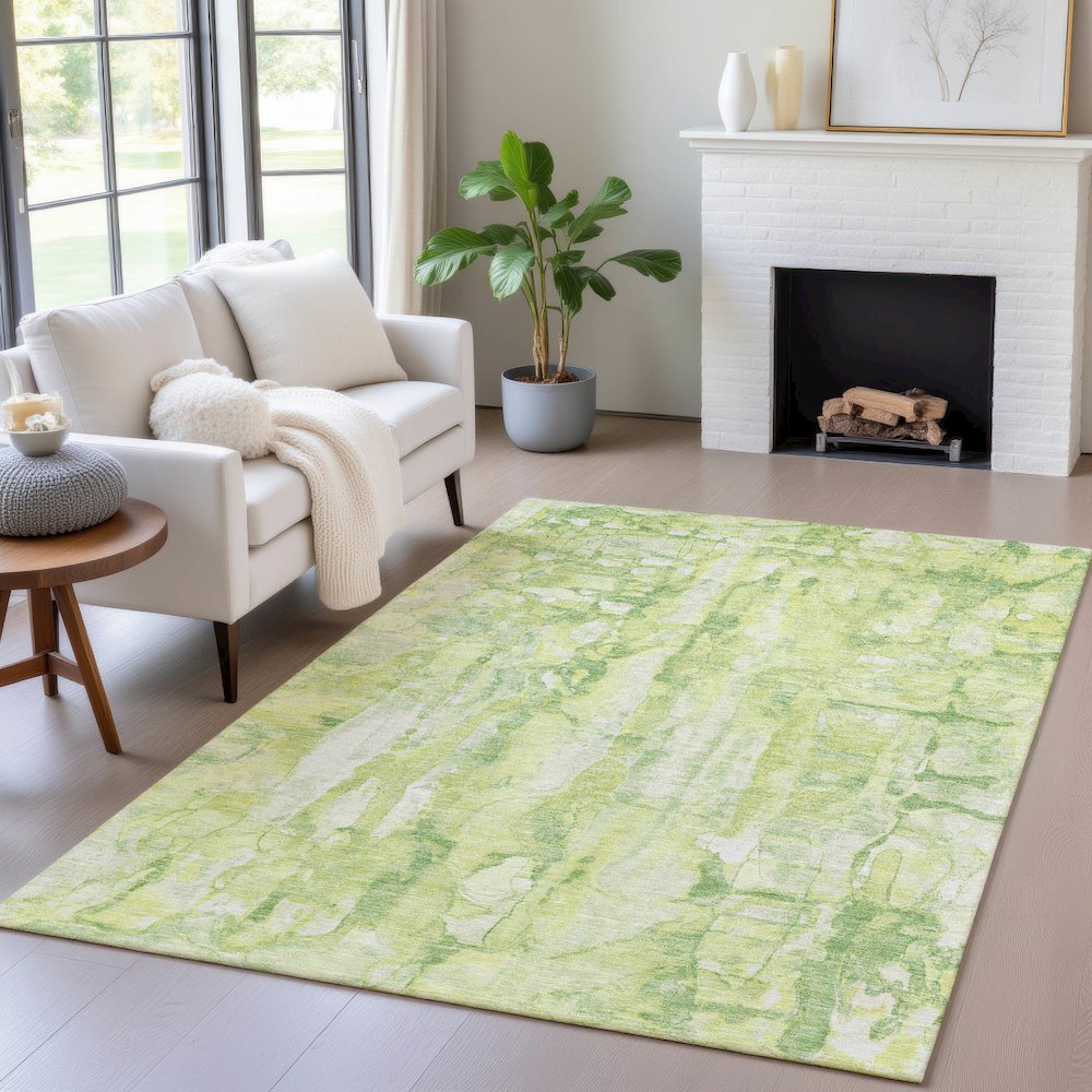 Machine Washable Indoor/Outdoor Chantille ACN2120 Lime 2'6" x 3'10" Rug