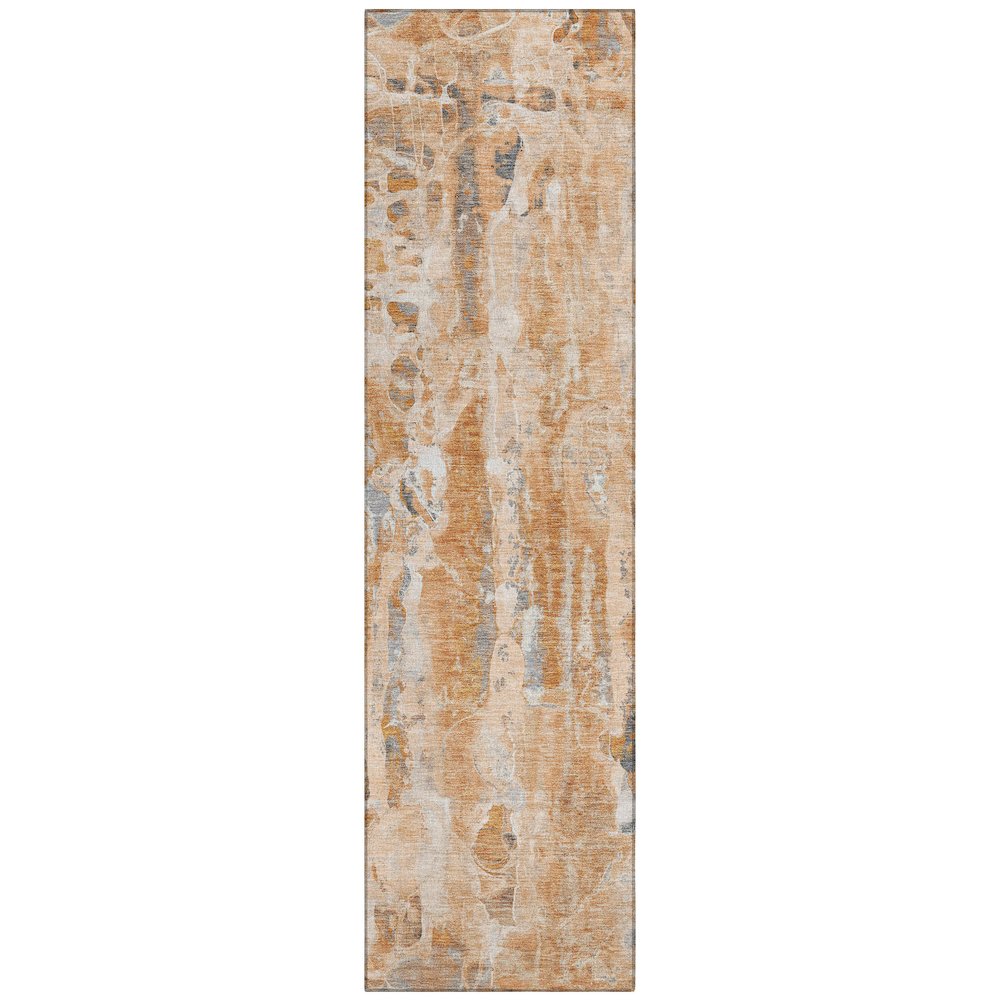 Machine Washable Indoor/Outdoor Chantille ACN2120 Orange 2'3" x 7'6" Runner Rug