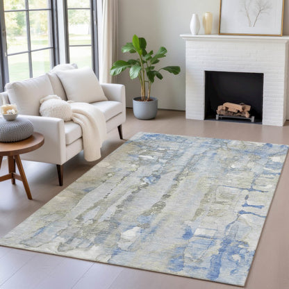 Machine Washable Indoor/Outdoor Chantille ACN2120 Sky 2'6" x 3'10" Rug