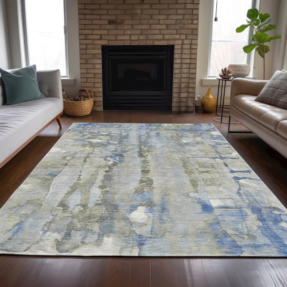 Machine Washable Indoor/Outdoor Chantille ACN2120 Sky 2'6" x 3'10" Rug