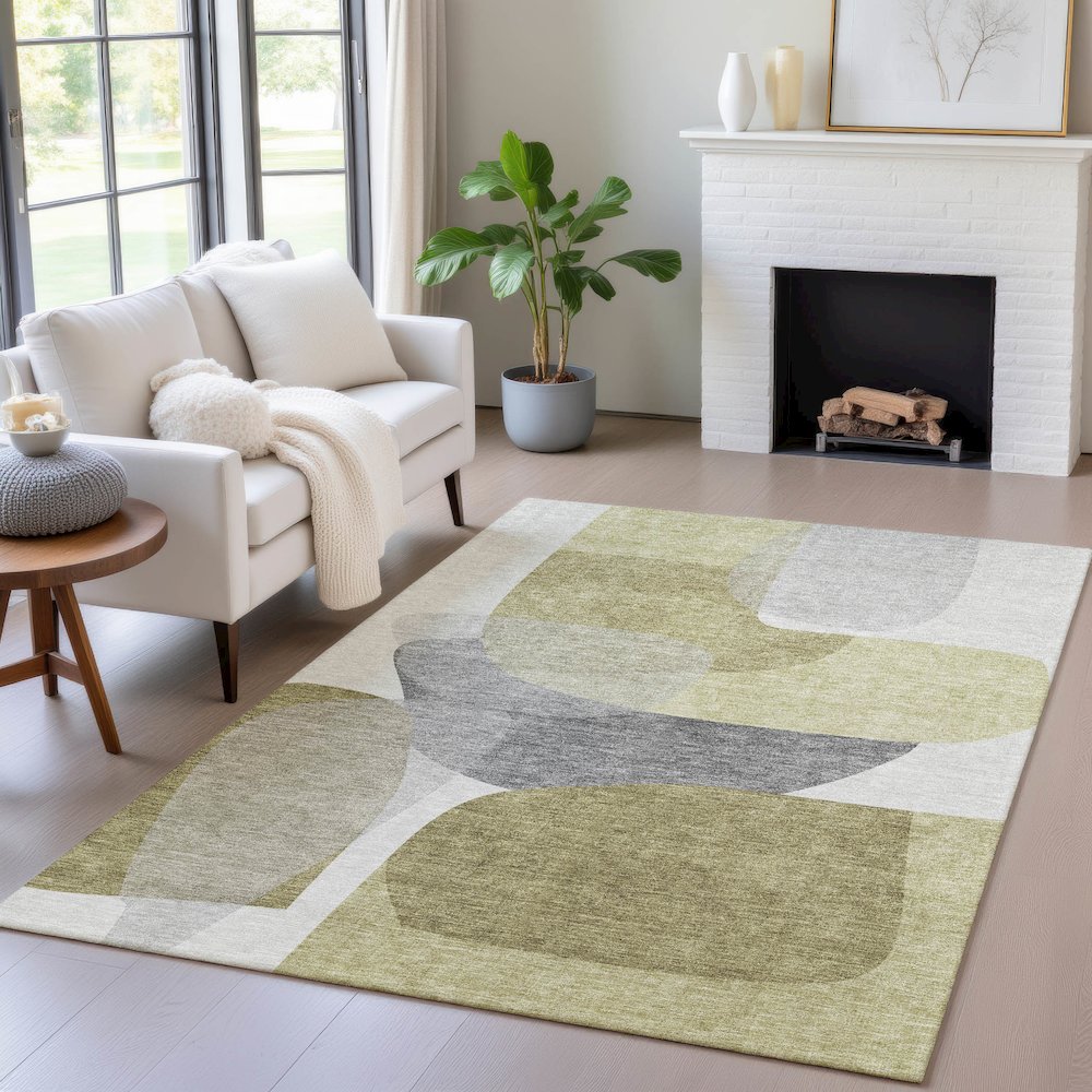 Machine Washable Indoor/Outdoor Chantille ACN2121 Fern 2'6" x 3'10" Rug