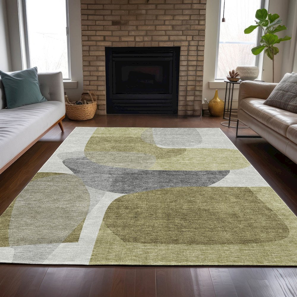 Machine Washable Indoor/Outdoor Chantille ACN2121 Fern 2'6" x 3'10" Rug