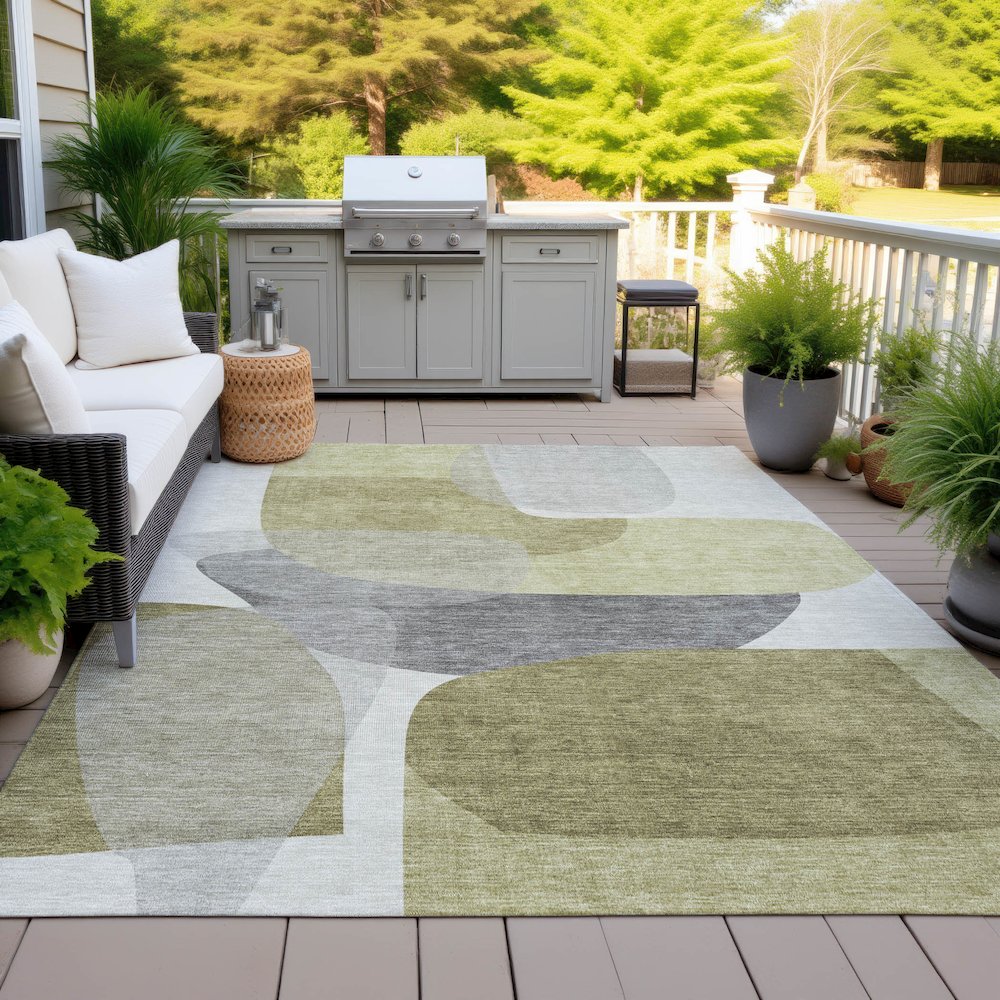 Machine Washable Indoor/Outdoor Chantille ACN2121 Fern 2'6" x 3'10" Rug