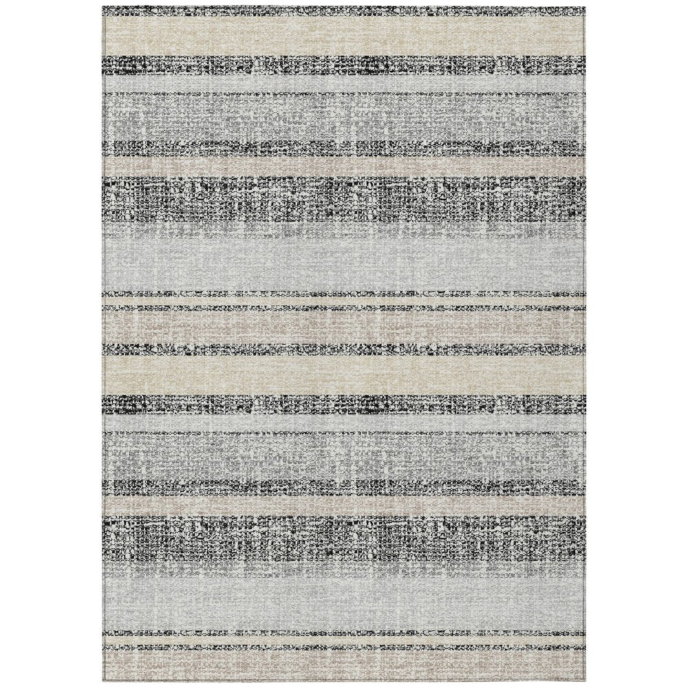 Machine Washable Indoor/Outdoor Chantille ACN2122 Black 2'6" x 3'10" Rug