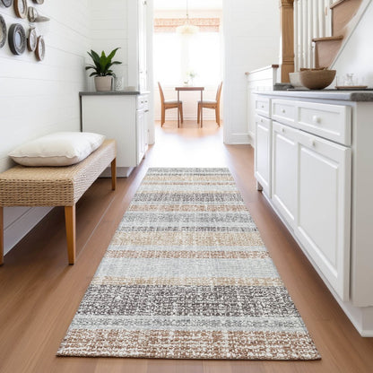 Machine Washable Indoor/Outdoor Chantille ACN2122 Gray 2'3" x 7'6" Runner Rug