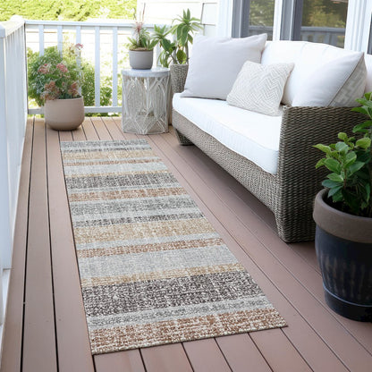 Machine Washable Indoor/Outdoor Chantille ACN2122 Gray 2'3" x 7'6" Runner Rug