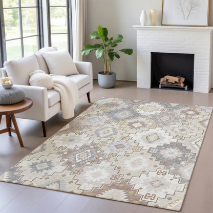 Machine Washable Indoor/Outdoor Chantille ACN2123 Ivory 2'6" x 3'10" Rug