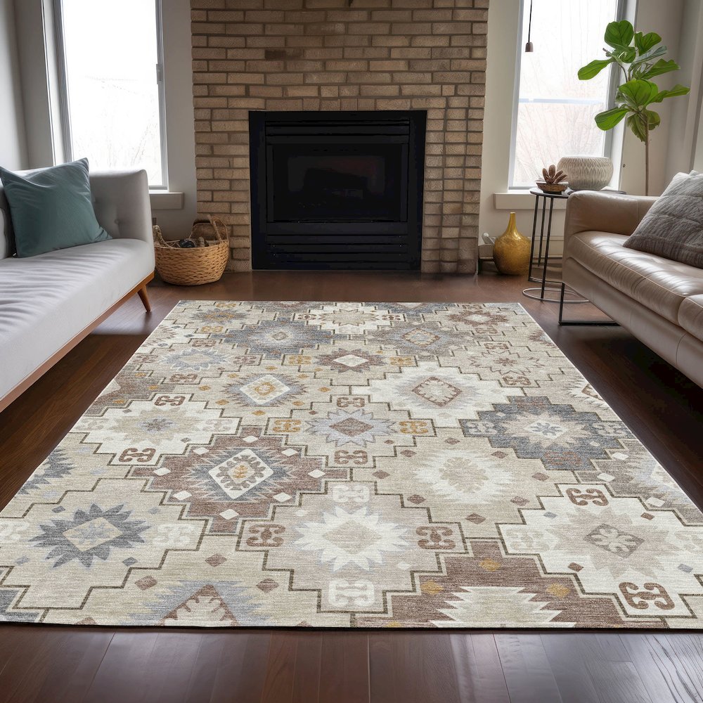 Machine Washable Indoor/Outdoor Chantille ACN2123 Ivory 2'6" x 3'10" Rug
