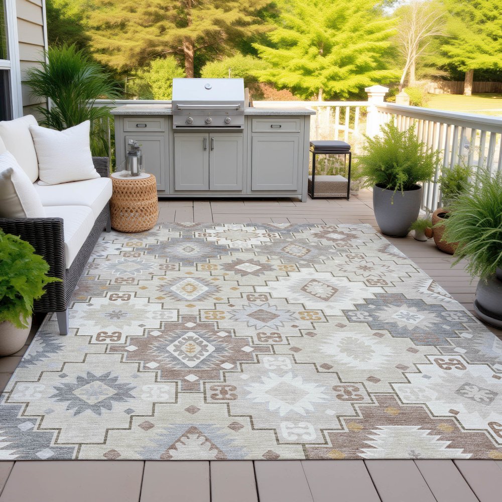 Machine Washable Indoor/Outdoor Chantille ACN2123 Ivory 2'6" x 3'10" Rug