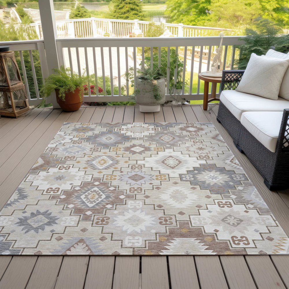 Machine Washable Indoor/Outdoor Chantille ACN2123 Ivory 2'6" x 3'10" Rug