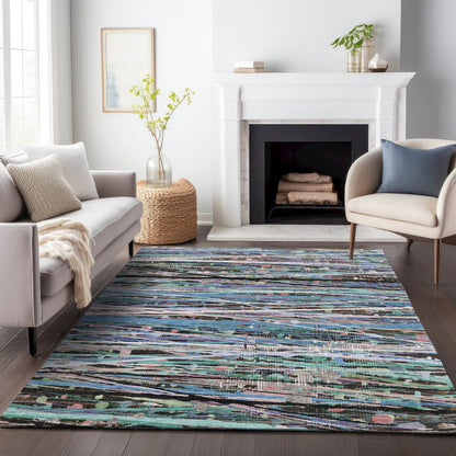Machine Washable Indoor/Outdoor Chantille ACN2125 Blue 2'6" x 3'10" Rug
