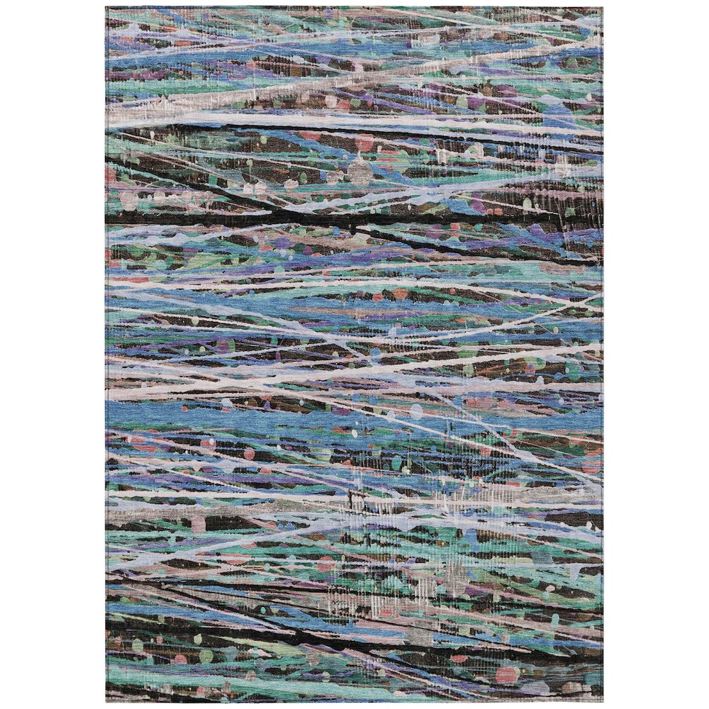 Machine Washable Indoor/Outdoor Chantille ACN2125 Blue 2'6" x 3'10" Rug