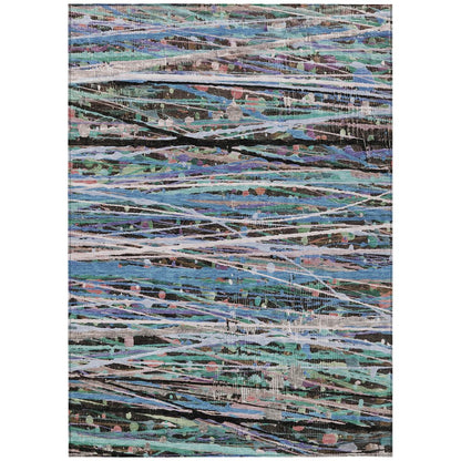 Machine Washable Indoor/Outdoor Chantille ACN2125 Blue 2'6" x 3'10" Rug