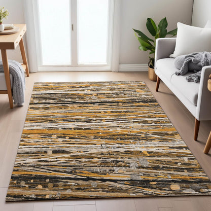 Machine Washable Indoor/Outdoor Chantille ACN2126 Copper 2'6" x 3'10" Rug