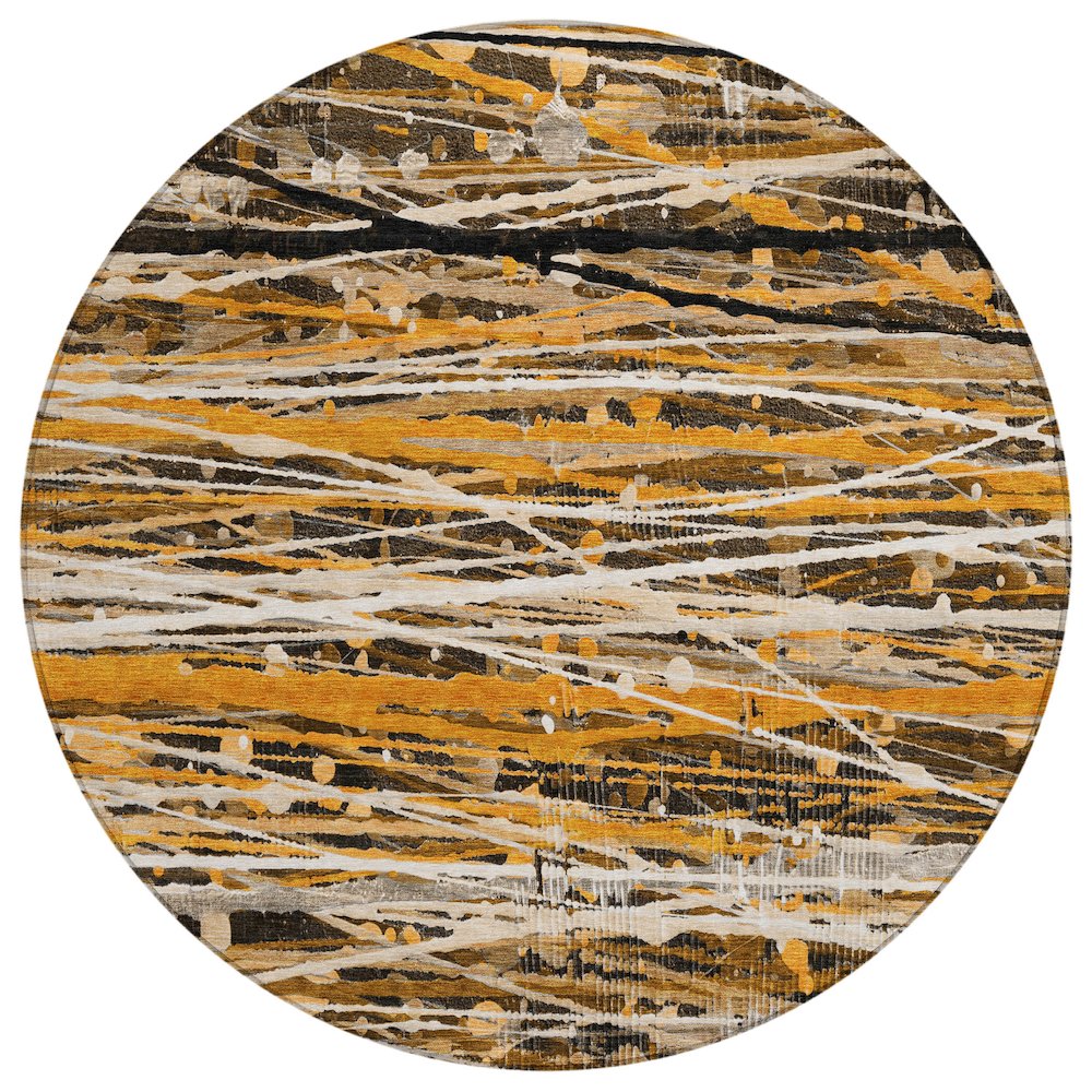 Machine Washable Indoor/Outdoor Chantille ACN2126 Copper 8' x 8' Round Rug