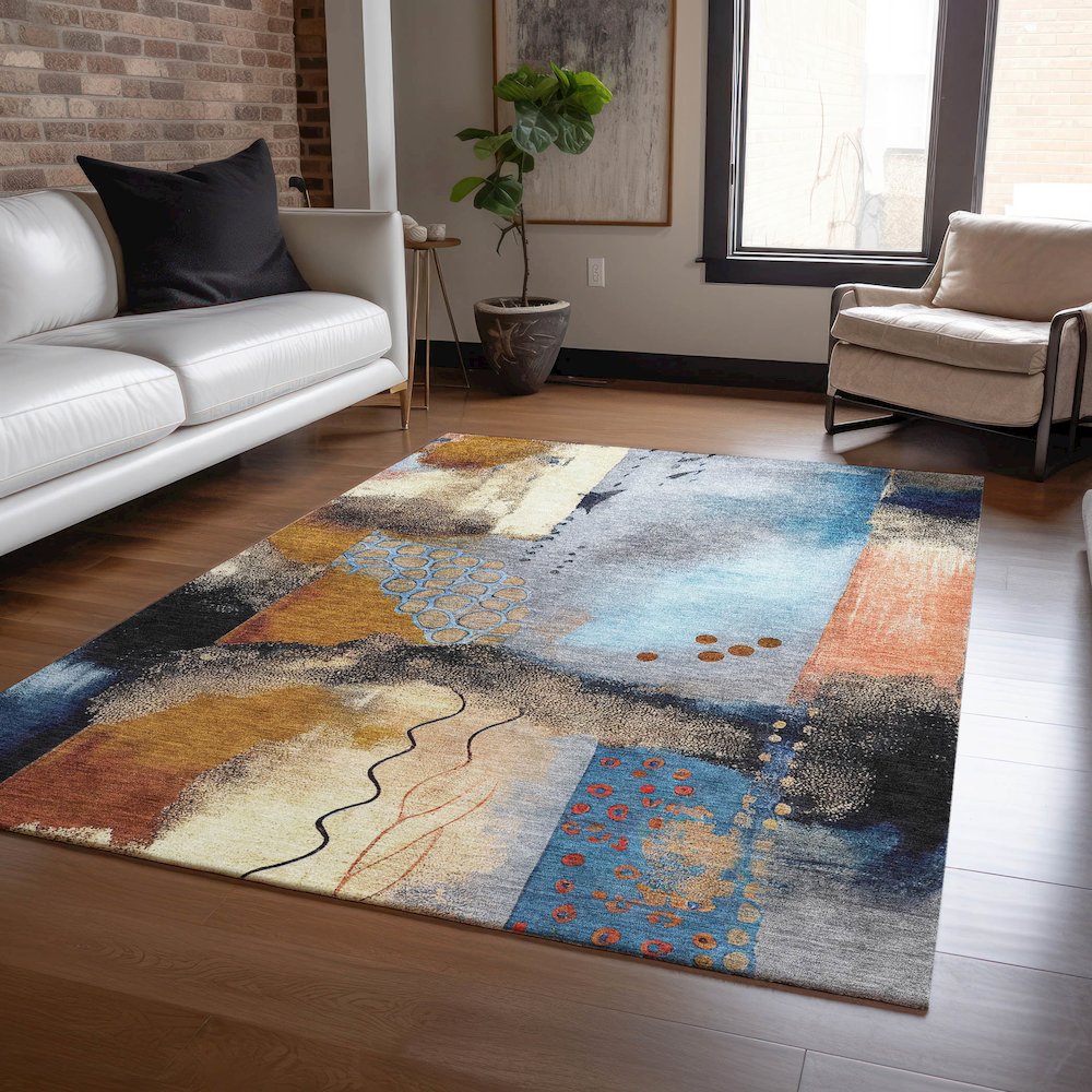 Machine Washable Indoor/Outdoor Chantille ACN2127 Copper 2'6" x 3'10" Rug