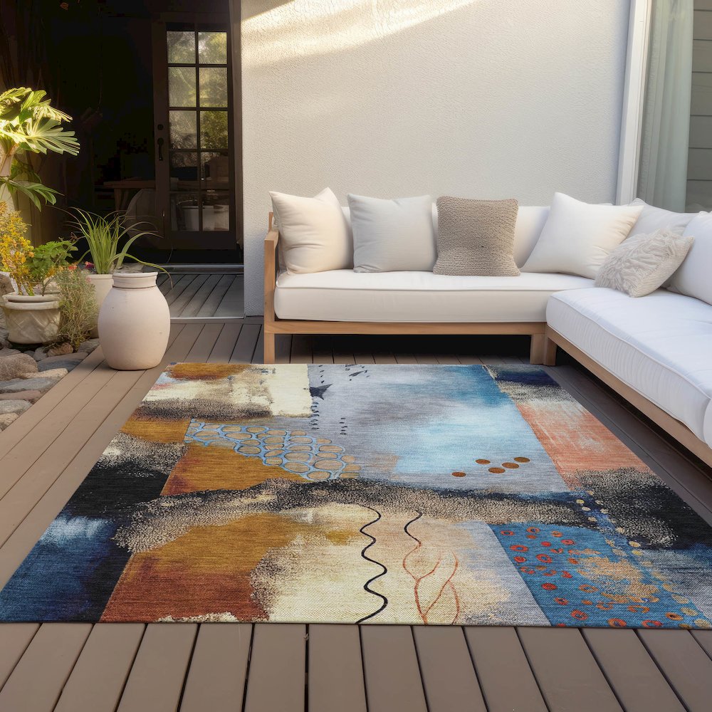 Machine Washable Indoor/Outdoor Chantille ACN2127 Copper 2'6" x 3'10" Rug